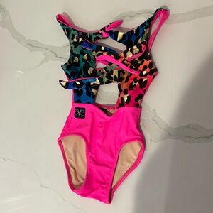 Kandi Kouture Rainbow Cheetah Print Tie-Front One-Piece